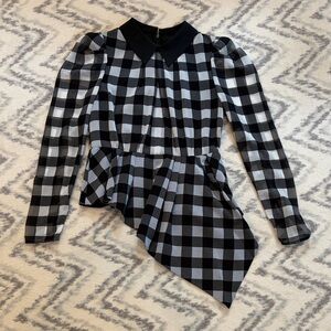 Self-Portrait Black Blouse with White Label